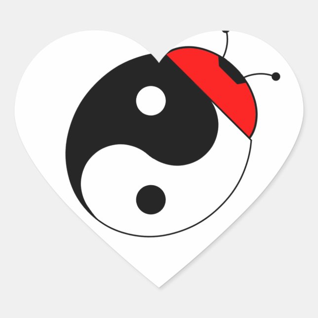 Sticker Cœur coccinelle harmonia (Devant)
