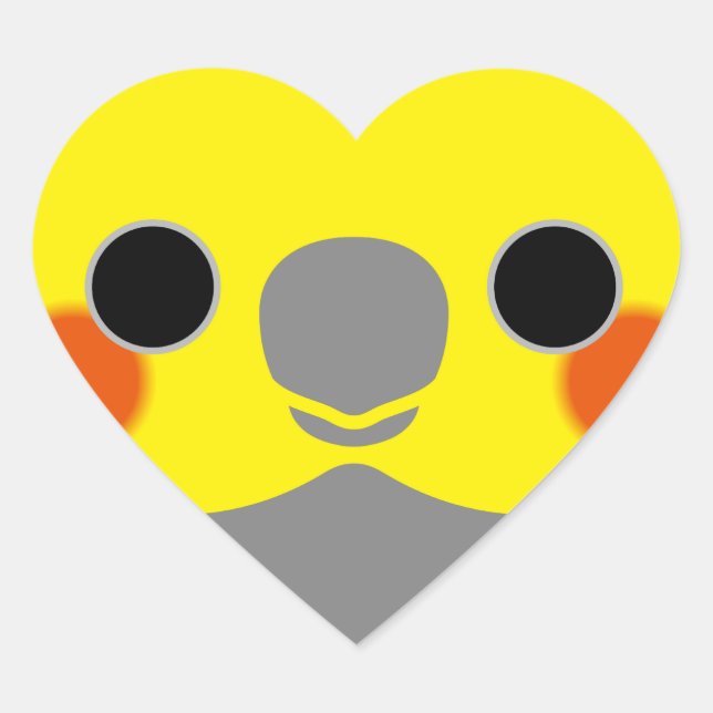 Sticker Cœur Cockatiel mâle normal (Devant)