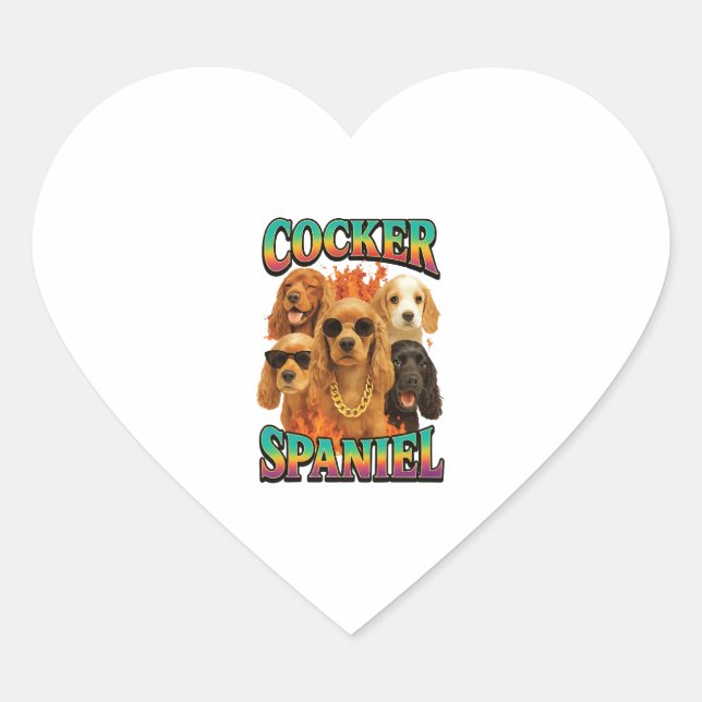 Sticker Cœur Cocker Spaniel Copy (Devant)