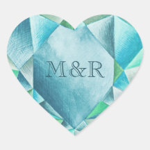 Cœur aquarelle aquamarine Mignon Saint-Valentin