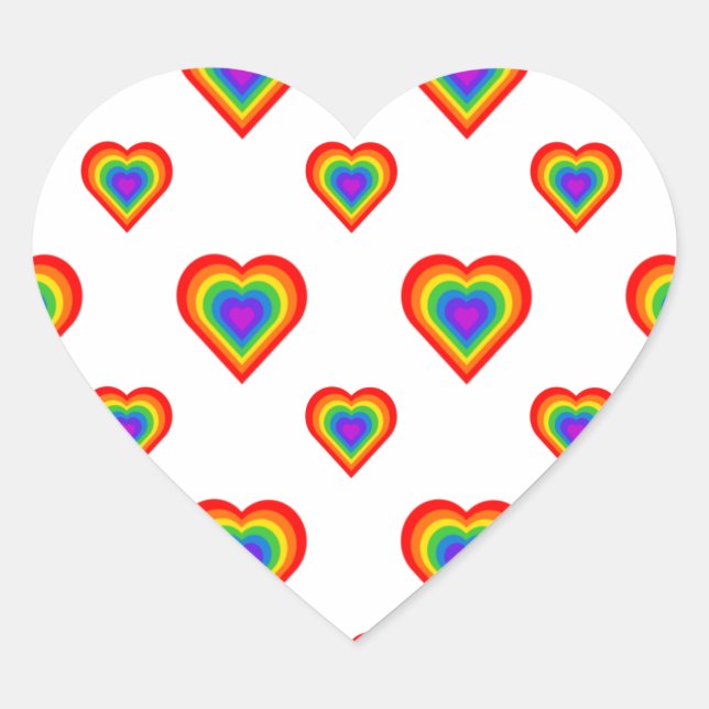 Sticker Cœur Coeur arc-en-ciel (Devant)