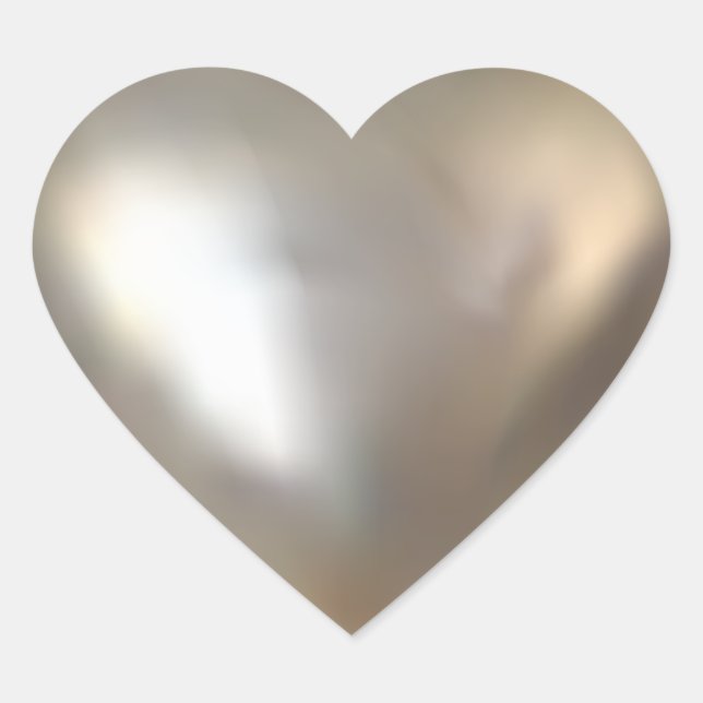 Sticker Cœur Coeur argenté 3D (Devant)
