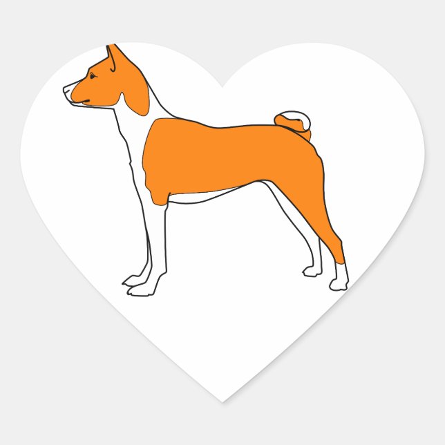 Sticker Cœur coeur basenji (Devant)