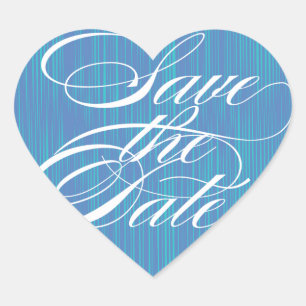 Sticker Cœur Coeur bleu Enregistrer le sceau de l'enveloppe d