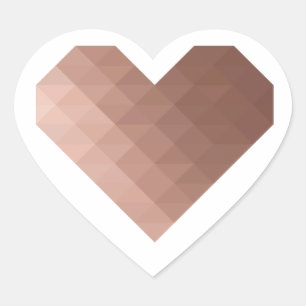 Sticker Cœur Cœur chic géométrique en or rose