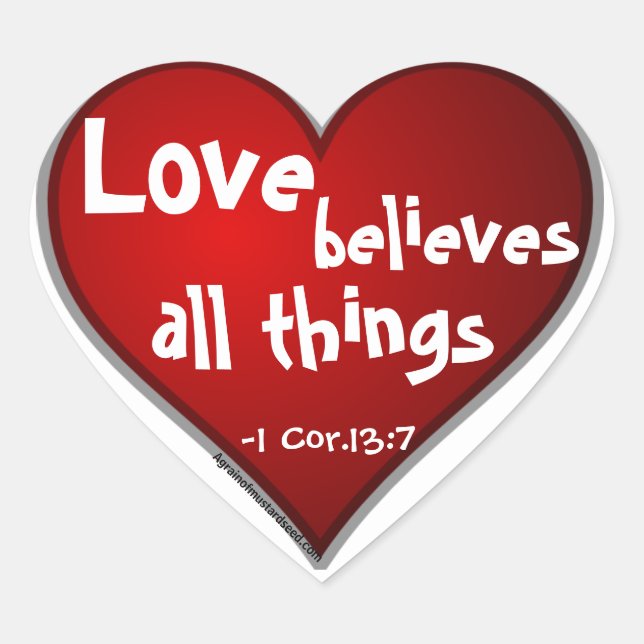 Sticker Cœur Coeur chrétien en forme (Devant)