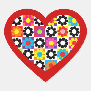 Sticker Cœur Coeur d'alimentation des fleurs
