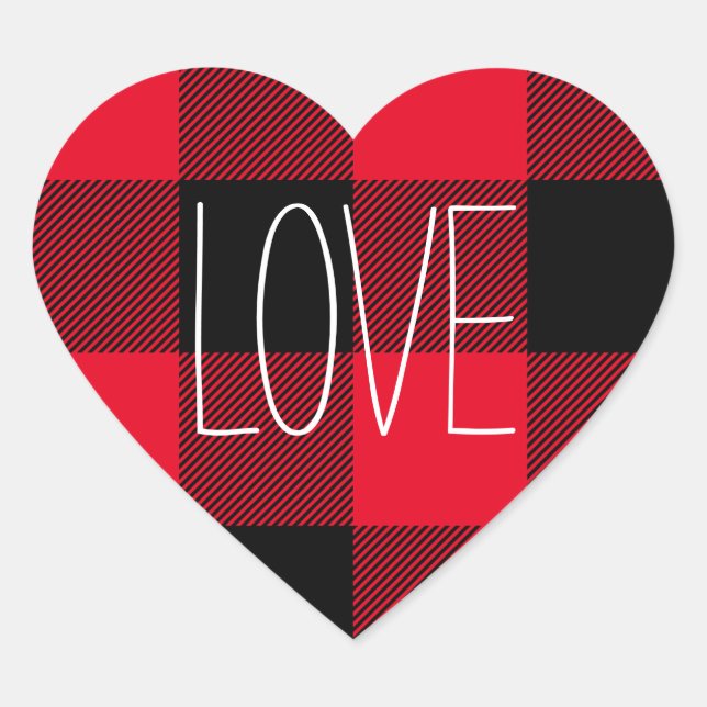 Sticker Cœur Coeur de conversation pour le chèque de bison roug (Devant)