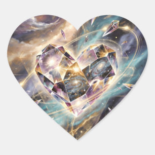 Sticker Cœur Cœur de cristal galactique