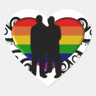Sticker Cœur Coeur de gay pride pour les hommes