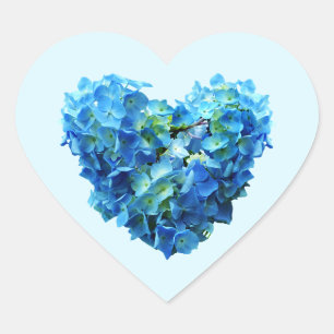 Sticker Cœur Cœur de Hortensia Bleu