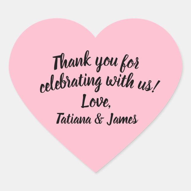 Sticker Cœur Coeur de Merci personnalisable de script (Devant)