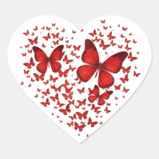Sticker Cœur Cœur de papillon rouge – Un symbole de passion et 