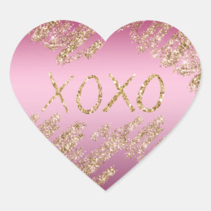 Sticker Cœur Coeur de Parties scintillant en or rose Ombre