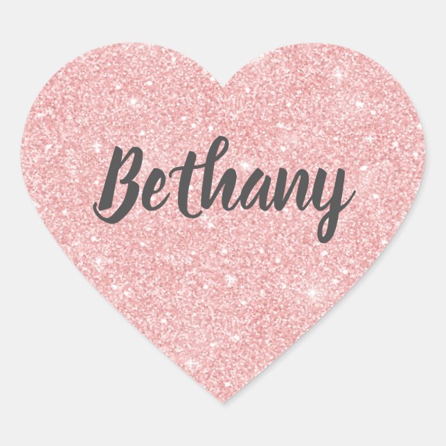 Sticker Cœur Coeur de Parties scintillant rose élégant (Devant)