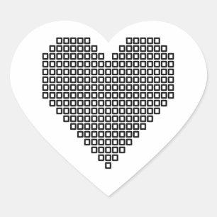 Sticker Cœur Coeur de pixel noir