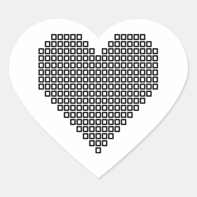 Sticker Cœur Coeur de pixel noir (Devant)