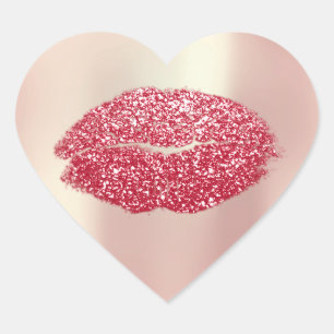 Sticker Cœur Coeur de rouge de rose de maquillage de parties