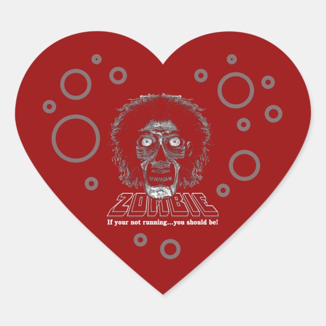 Sticker Cœur Cœur de zombie (Devant)