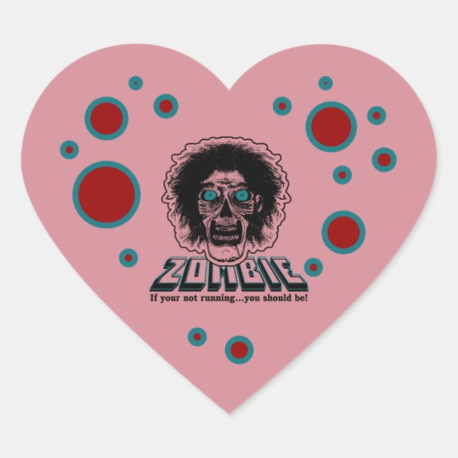 Sticker Cœur Cœur de zombie rose (Devant)