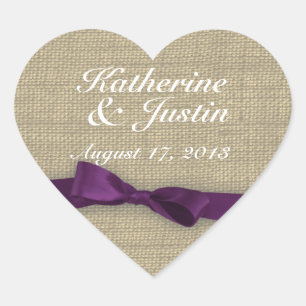 Sticker Cœur Coeur du ruban et du burlap