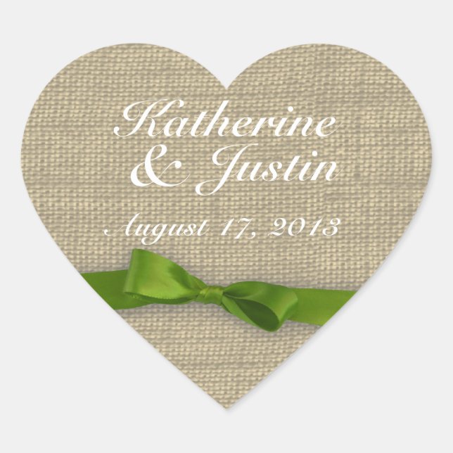 Sticker Cœur Coeur du ruban et du burlap (Devant)