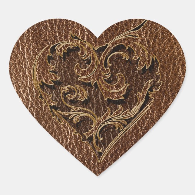 Sticker Cœur Coeur en cuir (Devant)
