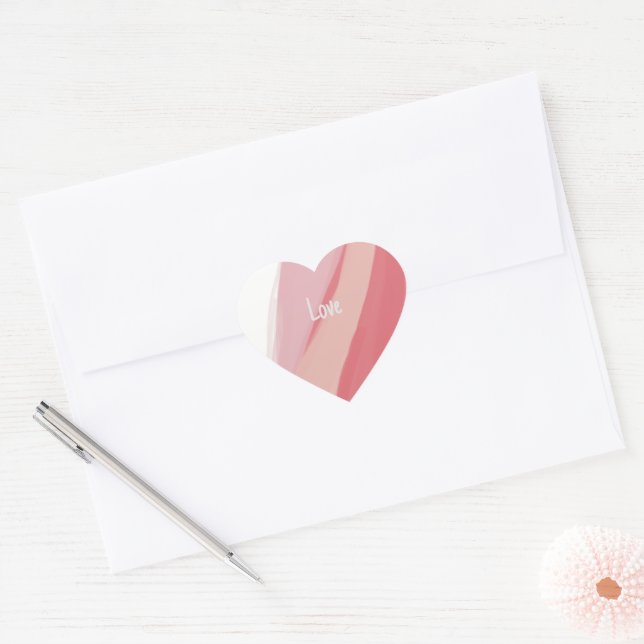 Sticker Cœur Cœur en forme d'aquarelle rose  (Enveloppe)
