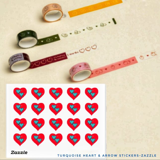 Sticker Cœur Coeur et flèche turquoise (Créateur téléchargé)