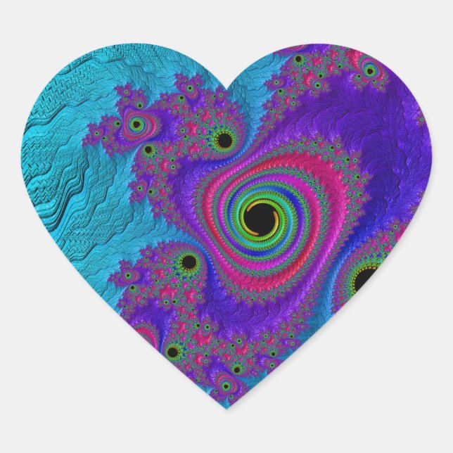 Sticker Cœur Coeur fractal (Devant)