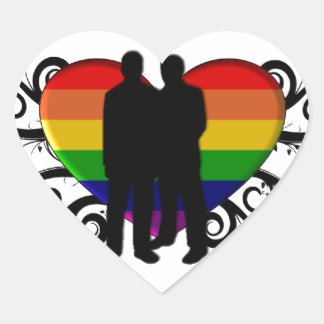 Sticker Cœur Coeur gay pride pour les hommes