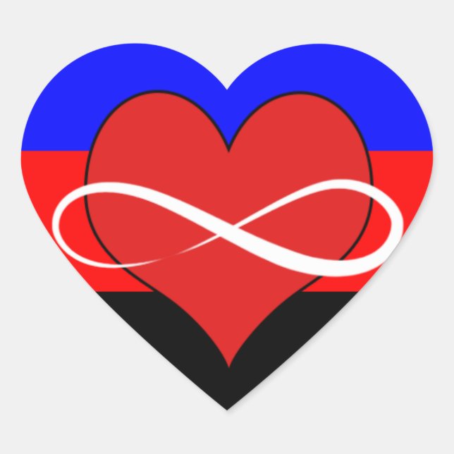 Sticker Cœur Coeur infini avec drapeau (Devant)