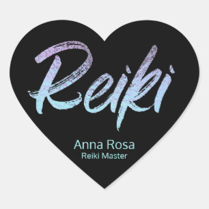 Sticker Cœur Coeur iridescent de Reiki de *~* bleu, rose,