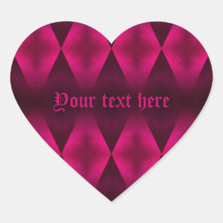 Sticker Cœur Coeur motif de diamant rose vif