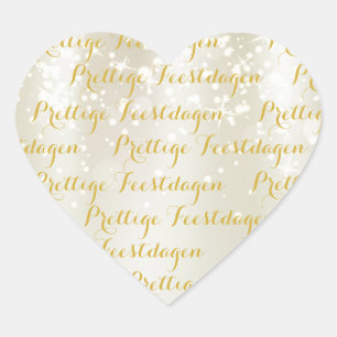 Sticker Cœur Coeur Noël Texte en caractères italiques "Prettige