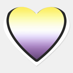 Sticker Cœur Coeur non binaire