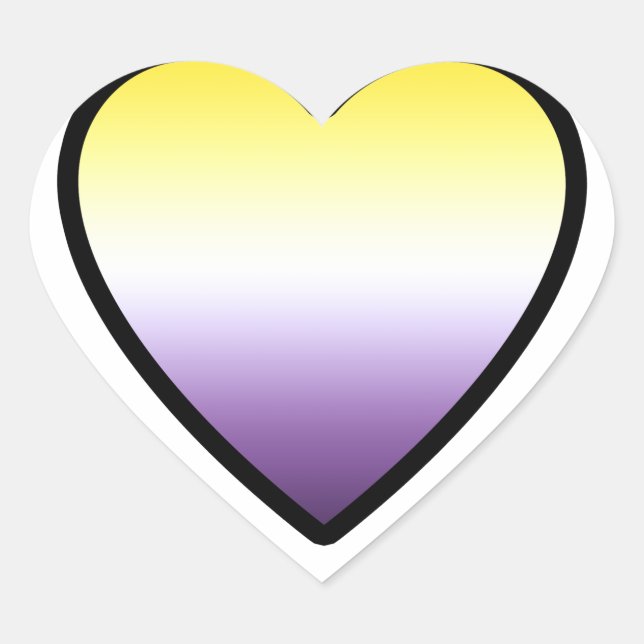 Sticker Cœur Cœur non binaire (Devant)
