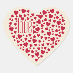 Sticker Cœur Coeur plein de coeur amour rouge ID733