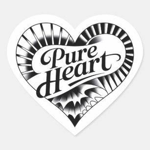 Sticker Cœur Cœur « Pur » de style tatouage vintage
