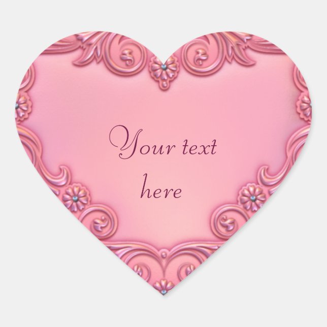 Sticker Cœur Coeur rose (Devant)