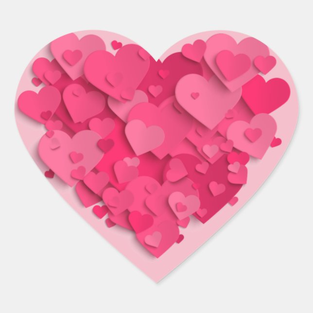 Sticker Cœur Coeur rose 3D tendance (Devant)