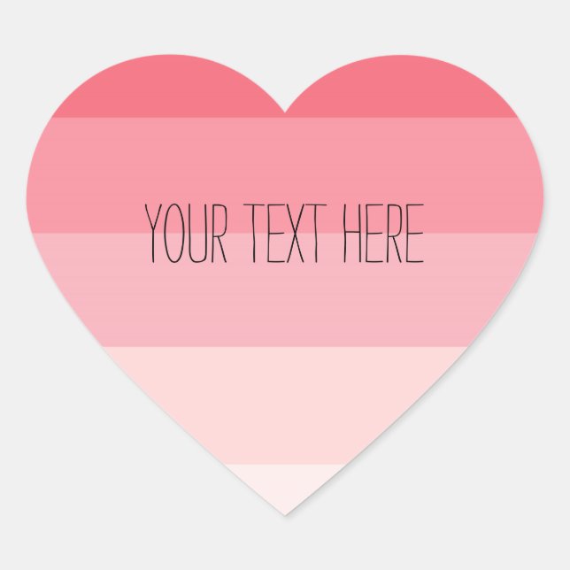 Sticker Cœur Coeur rose Ombre rayures (Devant)