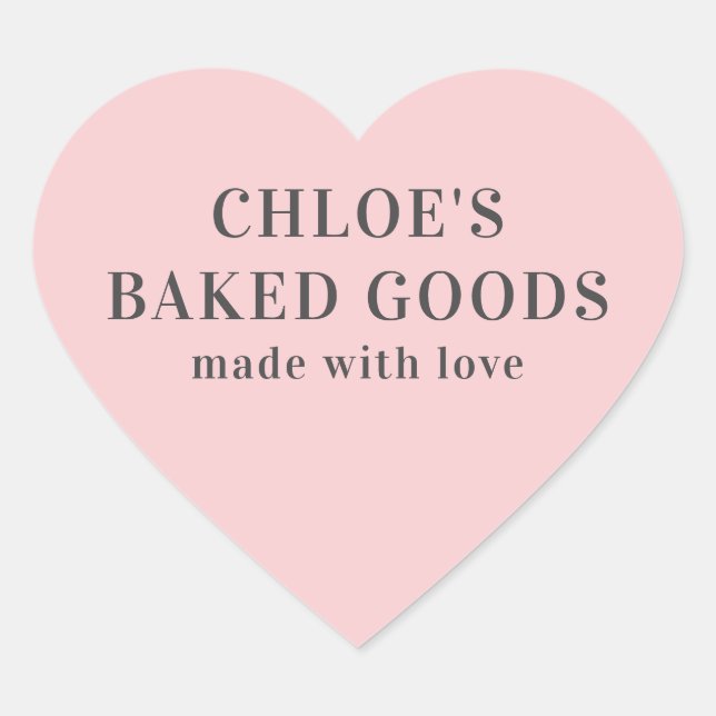Sticker Cœur Coeur rose Personnalisé Fabriqué Avec Baguette Coe (Devant)