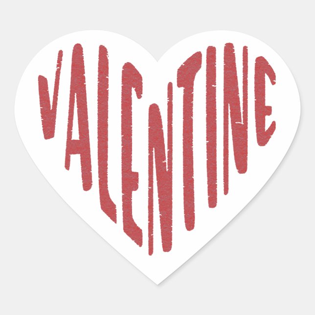 Sticker Cœur Cœur Rouge de la Saint-Valentin Mot Art Sceau Mini (Devant)
