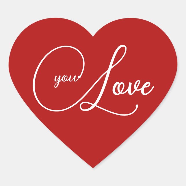 Sticker Cœur Coeur rouge ''LOVE Y'' pour l'autocollant Saint-Va (Devant)