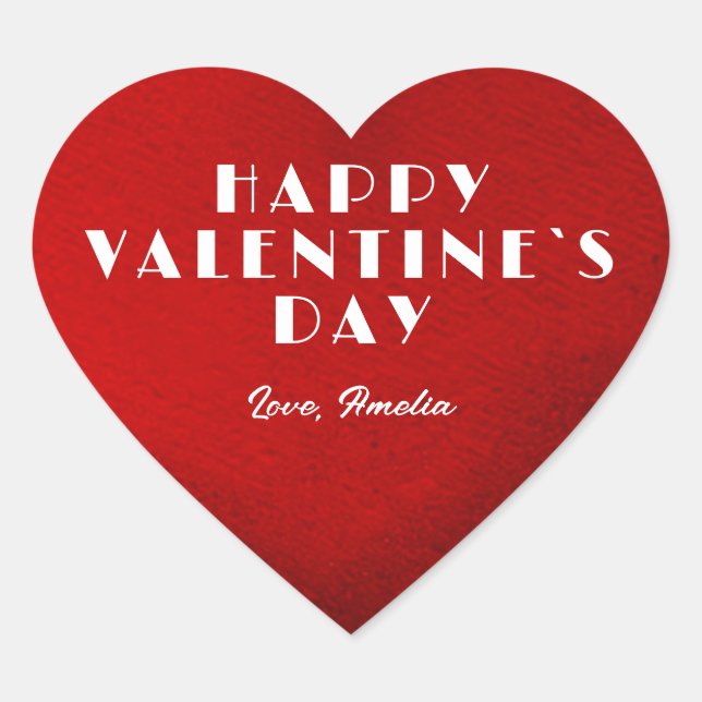 Sticker Cœur Coeur rouge romantique avec nom Saint Valentin`s D (Devant)