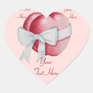 Sticker Cœur coeur rouge sur arrière - plan rose