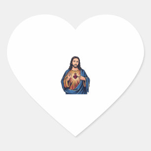 Sticker Cœur Cœur Sacré Gravure Vintage Vecteur Religieux De