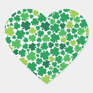 Sticker Cœur Coeur Shamrock irlandais