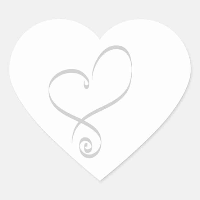 Sticker Cœur Coeur simple pour enveloppes Coeurs Mariages (Devant)